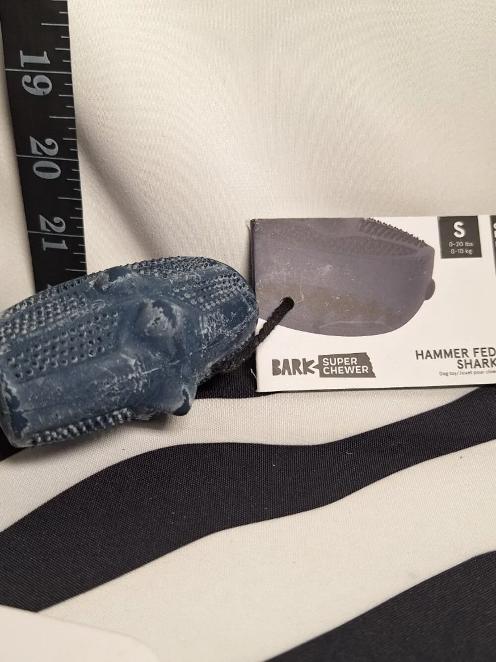 NWT Bark Super Chewer Hammer Fed Shark Dog Toy S